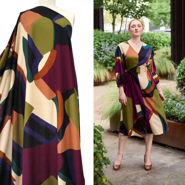 Atelier Jupe - 100% Viscose - Large Abstract Print